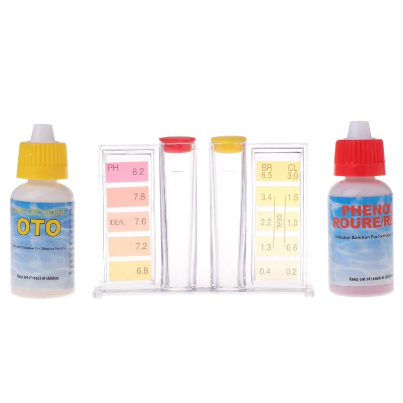 1Set di PH Cloro Kit per il Test di Qualità Dell'acqua Tester Hydrotool Acquario Tester Piscina di Coltura Idroponica Acquario Accessori