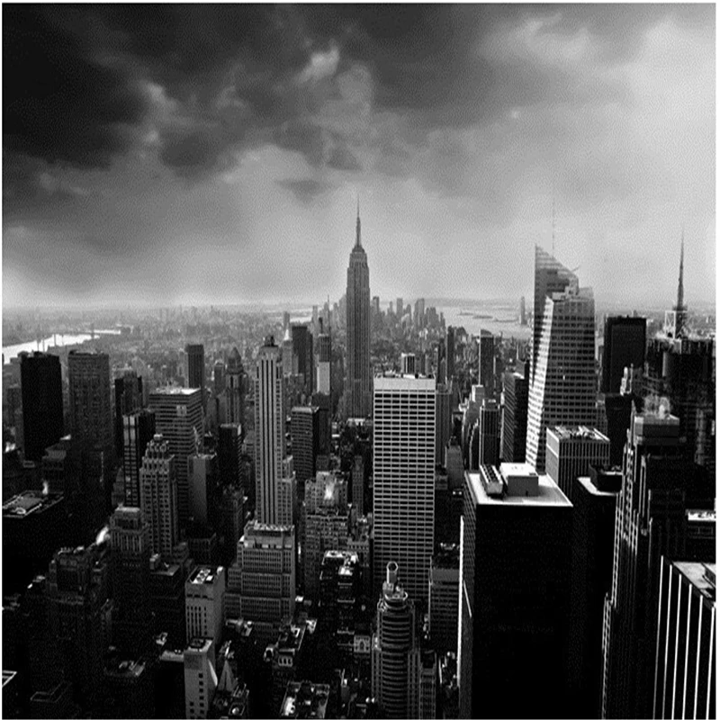 beibehang Customize 3d wallpaper Simple black and white architectural style city building in Manhattan wall paper