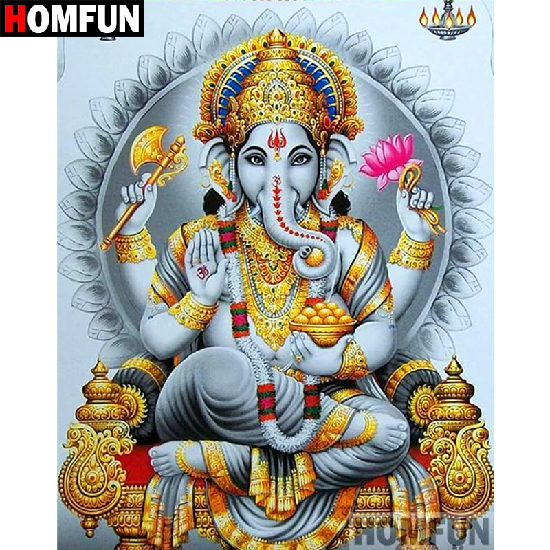 

HOMFUN 5D Diamond Embroidery Needlework Kit "Elephant buddha" Diy Diamond Painting Cross Stitch Home Decoration Gift A08817