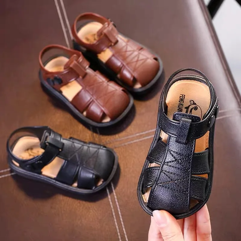 Sandalias antideslizantes de fondo suave para niños y niñas, zapatos de playa para niños de 1 a 3 años, sandalias de verano para exteriores