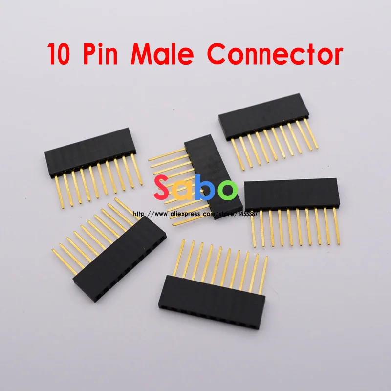 100PCS 2.54MM 10Pin 10MM Long Needle Female Pin Header Strip Stackable Header