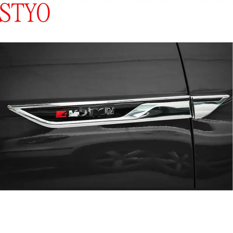 STYO Car 4 Motion ABS Side Wing Fender Door Emblem Badge Sticker Trim for  Atlas Teramont 2017 2018 2019 2020 2021