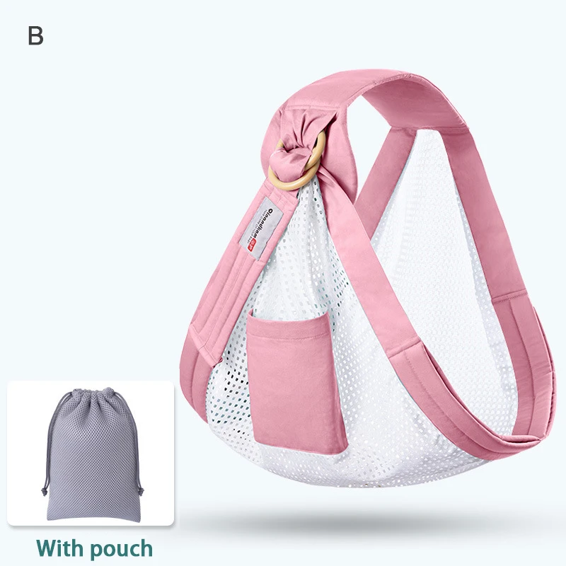 Baby Wrap Carrier Newborn Sling Dual Use Infant Nursing Cover Carrier Mesh Fabric Breastfeeding Carriers Up to 130 lbs (0-36M)