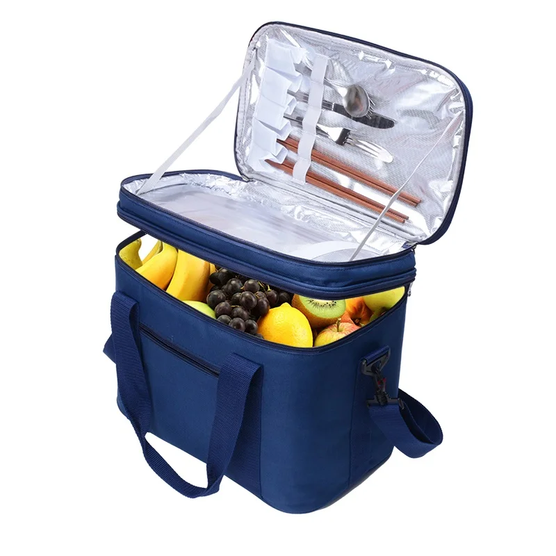 GUMST Double Decker Cooler Bag Thickening Oxford Cloth Ice Pack Fresh Insulated Thermal Picnic Lunch Box Food Bag