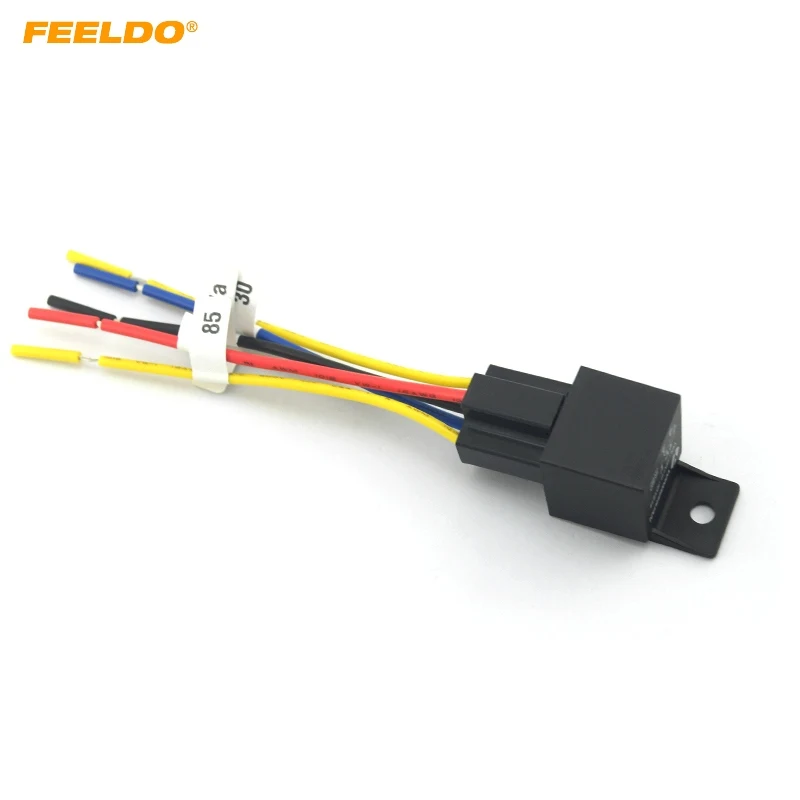 FEELDO Car Automotive JD1914 5-pin 12VDC 40/30A Constant-Closed Relay Controller With Wire Harness #AM3909