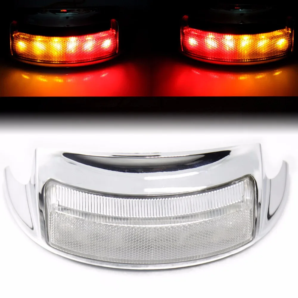 1X Fender Tip Rear LED Light w/ White Lens For 2009-2016 Harley Electra Glide FLHT FLHR FLTR