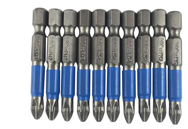 10pcs blue band Cross anti-skid batch PH2 electric screwdriver batch head 50mm 90mm NO.B1436