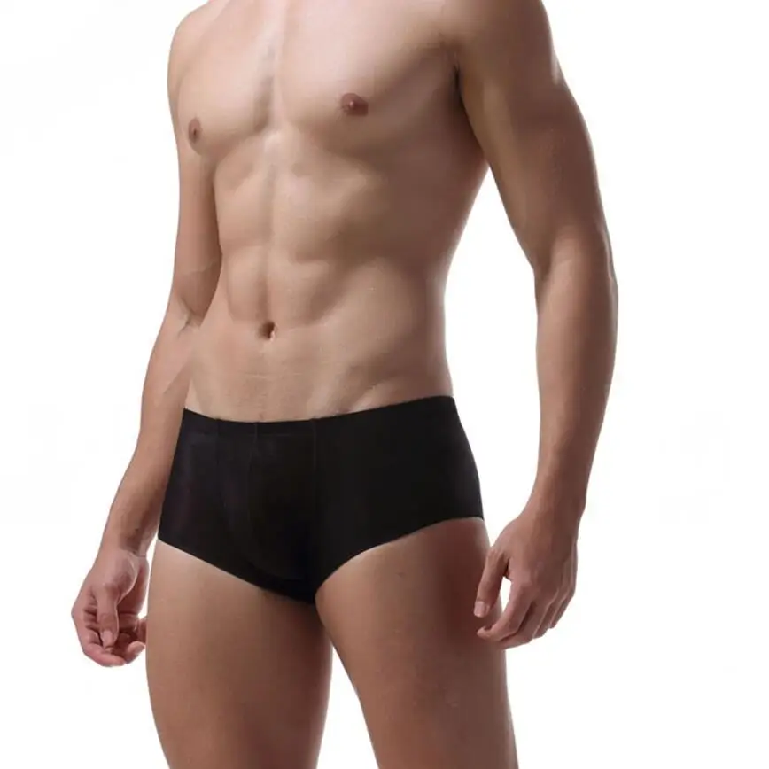 3Pcs/lot  Top Fashion Rushed Polyester Solid Boxers Men Underwear Silky Sexy Comfortable Soft Boxer Cuecas Underpants