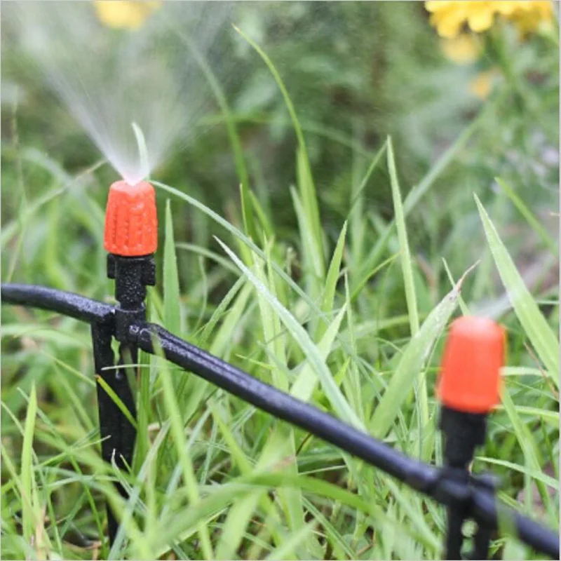 12pcs Fog Nozzles Irrigation System 5m 4/7mm Garden Hose Misting Automatic Watering Kits Greenhouse Cooling Moisturize Kit