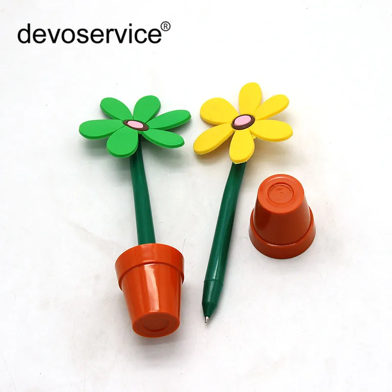 

1 Piece Creative Sun Flower Pots Ballpoint Pens Cute Modeling Plastic Sunflower Pen Pupils Prizes Advertising Gifts