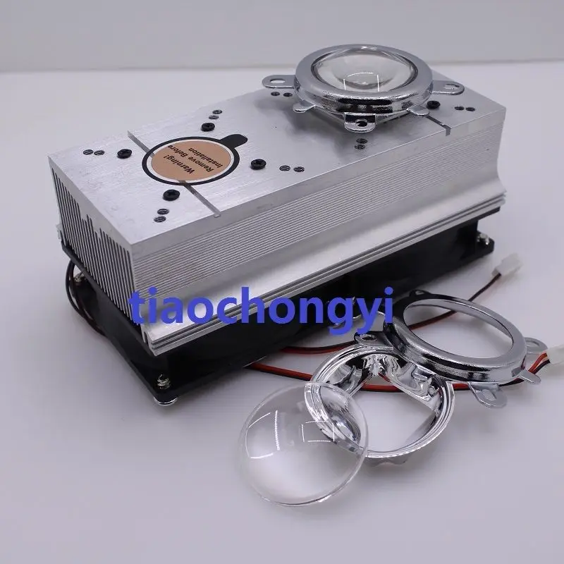 60 degree DC12V Led Heatsink Fan + 44mm Glass Lens for 50W 100W High Power Led