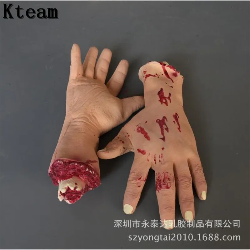 

Hot New Halloween Orops Haunted House Bar Decoration Simulation Horror Bloody Broken off The Hand Foot Toy Halloween Supplies