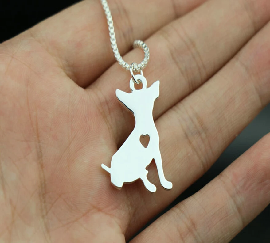 Newest Summer fashion cute Chihuahua necklace metal cartoon dog pendant jewelry golden colors plated 12pcs/lot