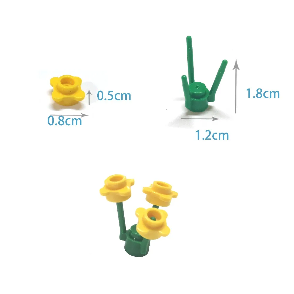 Flower Plants Blocos de Construção para Crianças, Tijolos DIY, Brinquedos Educativos, Tamanho Criativo, Compatível com 33291, Fato, Figuras, 120