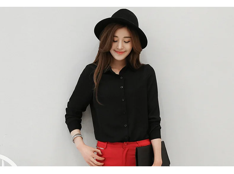 BomHCS Women Long Sleeve Chiffon Blouse Shirt Casual Ladies Top Blusas Camisas Femininas Blouses F224CX1