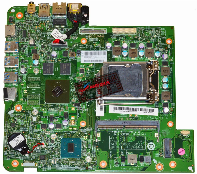 

Original FOR Lenovo IdeaCentre 910-27ISH AIO Motherboard s115X 00UW156 348.05801.0011 fully tested