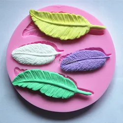 feather collection fondant cake molds soap chocolate mould for the kitchen baking  FM177