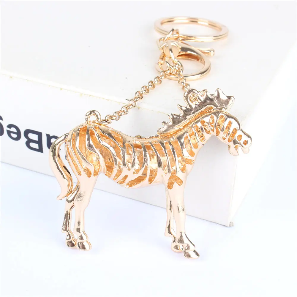 Black Horse Cute Crystal Charm Purse Handbag Car Key Keyring Keychain Party Wedding Birthday Gift