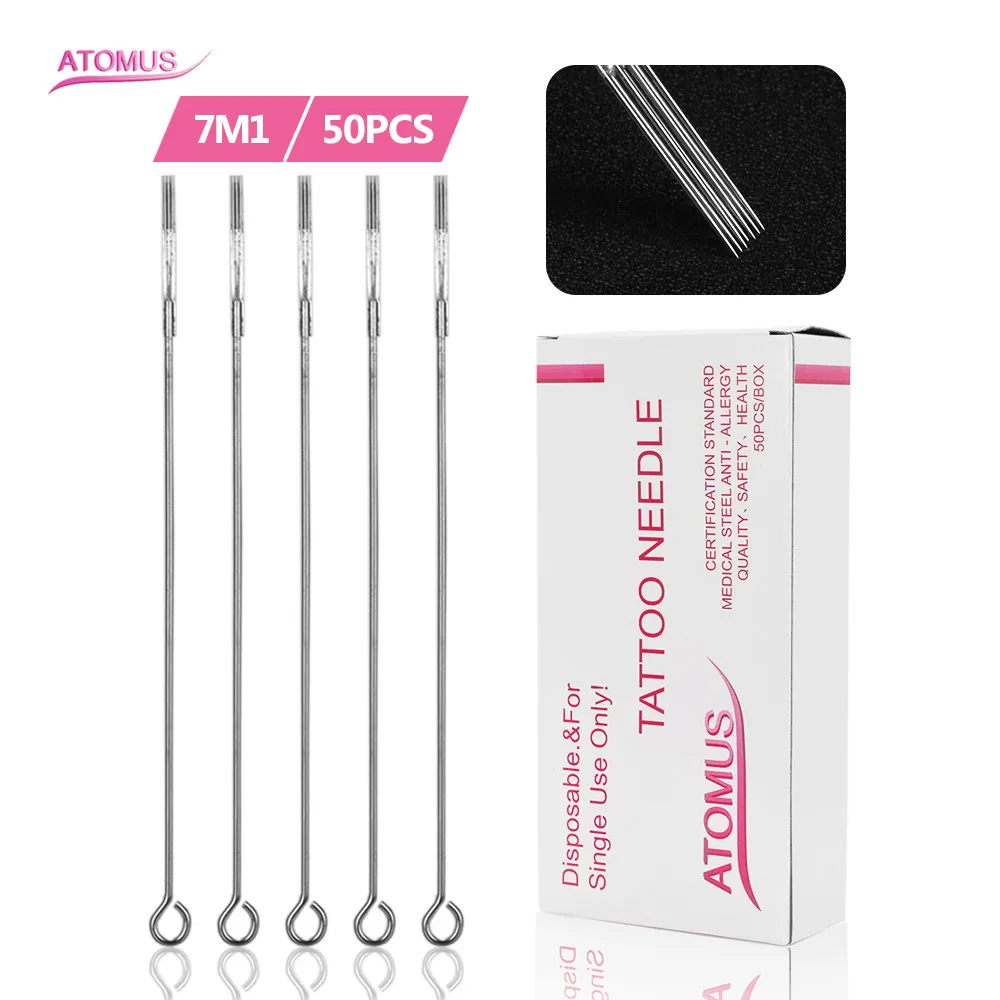 

50pcs Stick Tattoo Needle 7M1 Laminas Para Tebori Agulha Para Tattu Acessorios Para Microblading Microblading Agujas Tebore