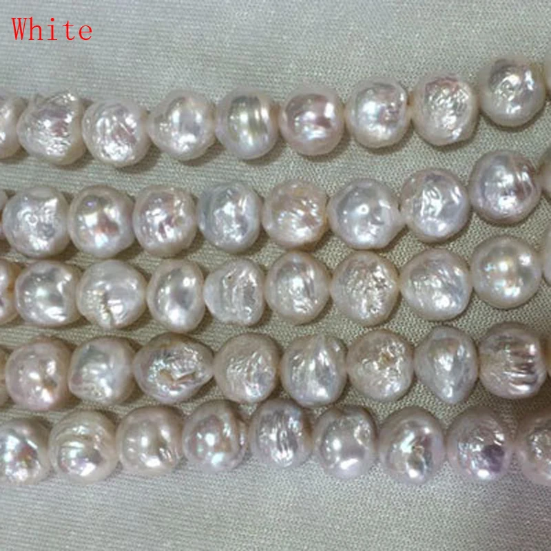 Wholesale 12-13mm Natural Nucleated Round Big Edison Baroque Pearl Loose Strand