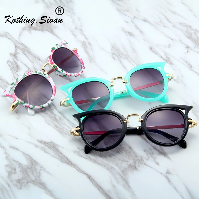 2019 Cute Kids Cat Eye Sunglasses for Girls Boys Children Lovely Candy Colors Black Pink Baby Sun glasses Eyewear Shades Goggles