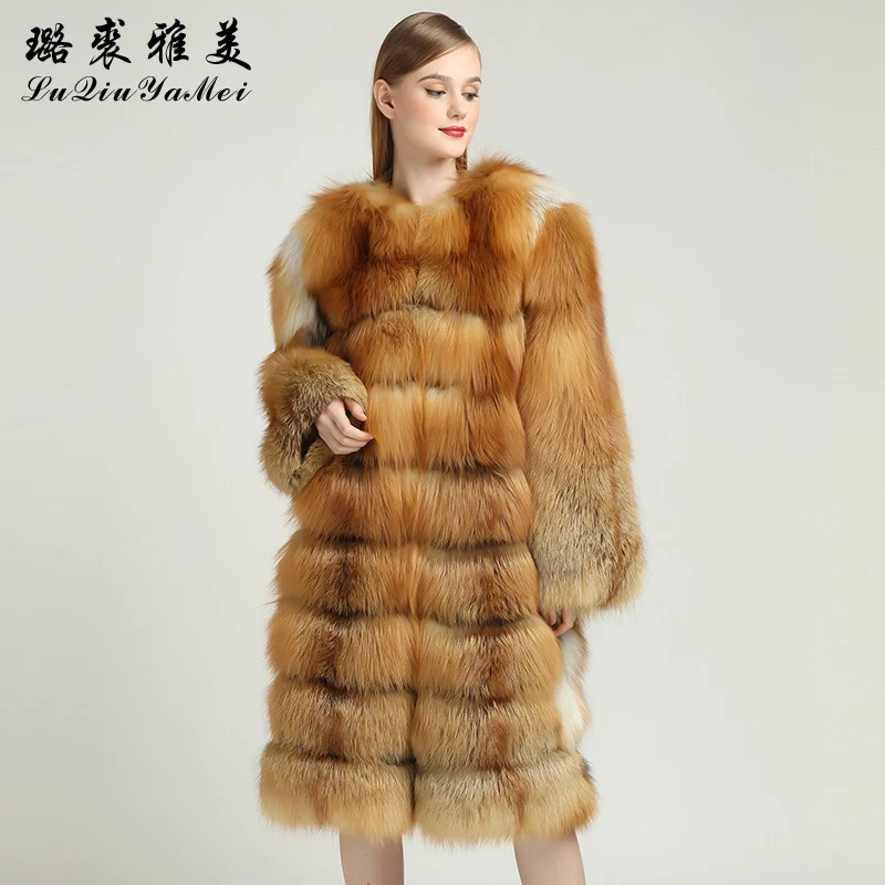 Natural Red Fox Fur Vests Women Winter 2020 New Brand Luxury Sleeveless Coats Warm Plus Size Real Fur Vests Female Russian