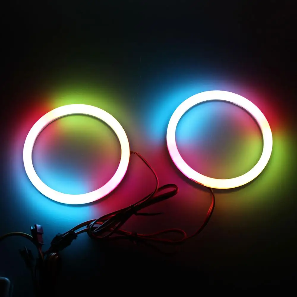RGBW Angel Eyes Revolving Dynamic Cotton LED Sequential Flowing Bluetooth Wireless Control 70mm 80mm 90mm 100mm 106mm 160mm