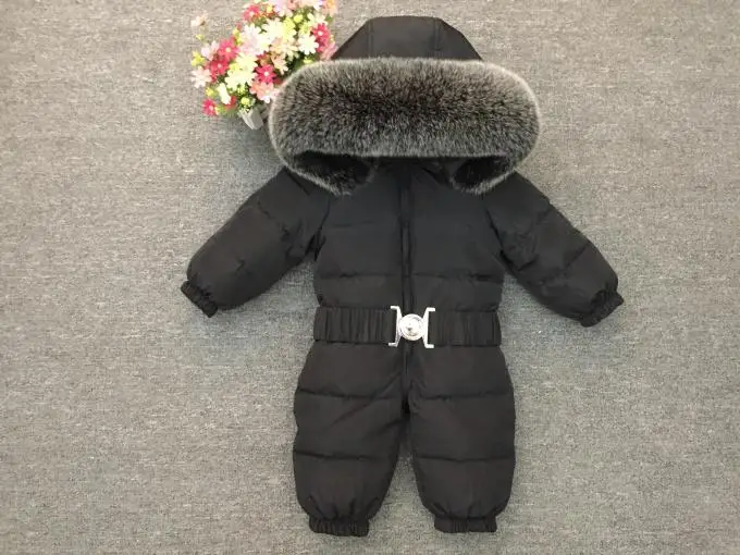 Russian Winter -30 Degree Baby Rompers Thick Down Boys Costume Girls Warm Snowsuit Kid Jumpsuit Toddler Outerwear Baby Wear image 3