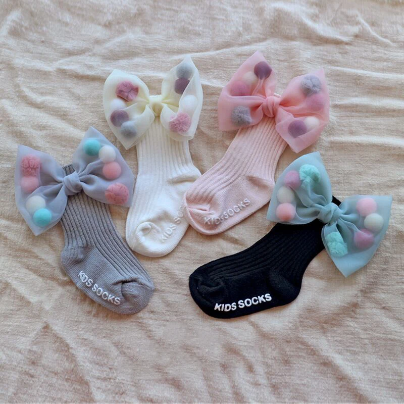 

Newborn Baby Girls Socks With Big Bows Toddlers Infants Cotton Ankle Socks For Kids Girls Princess Sock Cute Children Socks