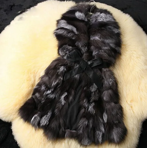 

Free Shipping New Arrivals Genuine Fox Fur vest Women Crystal Fox Fur coat Winter Fox Fur Waistcoat Big Size C674