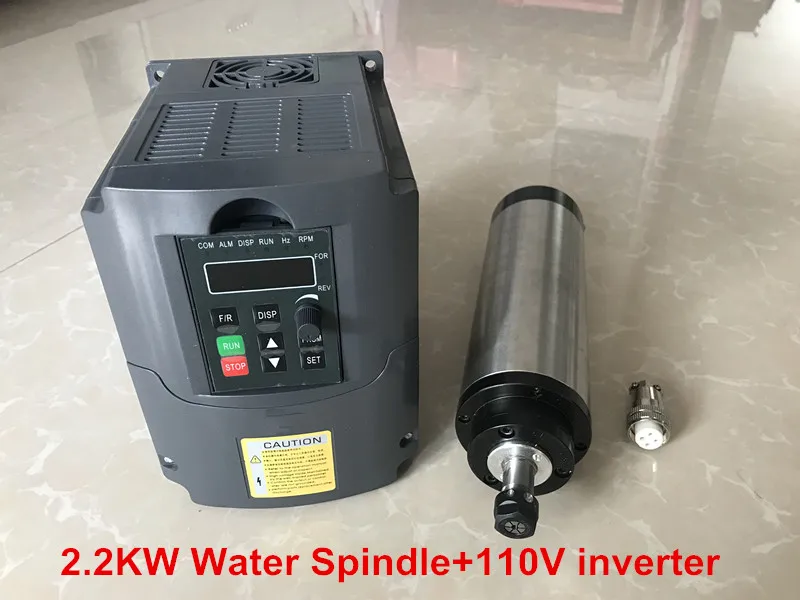 

2.2KW ER20 Water Cooled Spindle Motor 4pcs bearings high accuracy + 2.2KW 220V/110V Inverter