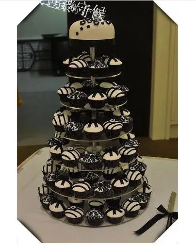 

Free Shipping 7 Tiers Acrylic Cake Stand/Custom Cupcake Stand For Wedding Party acrylic cupcake stand