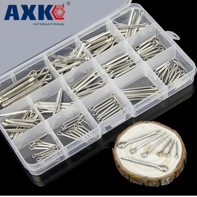 90pcs M1.5 M2 M3 M4 M5 M6 A2 Stainless Steel  split r type cotter pins clevis pins with cotter pins assortment 