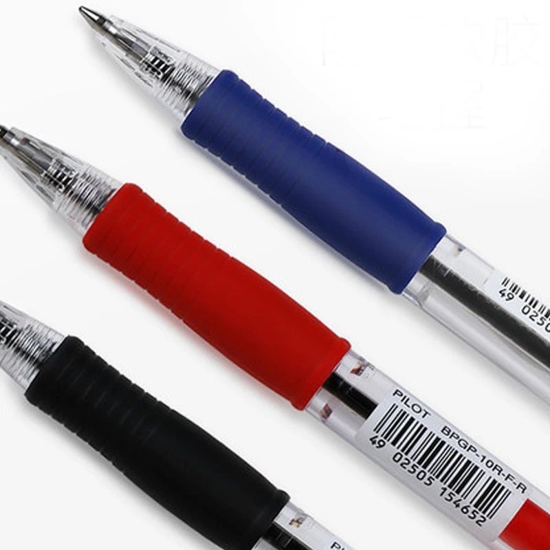 9 Pieces Pilot BPGP-10R SUPER GRIP Ballpoint Pens Ball Point Pen transparent plastic 0.7mm Office School Supplies