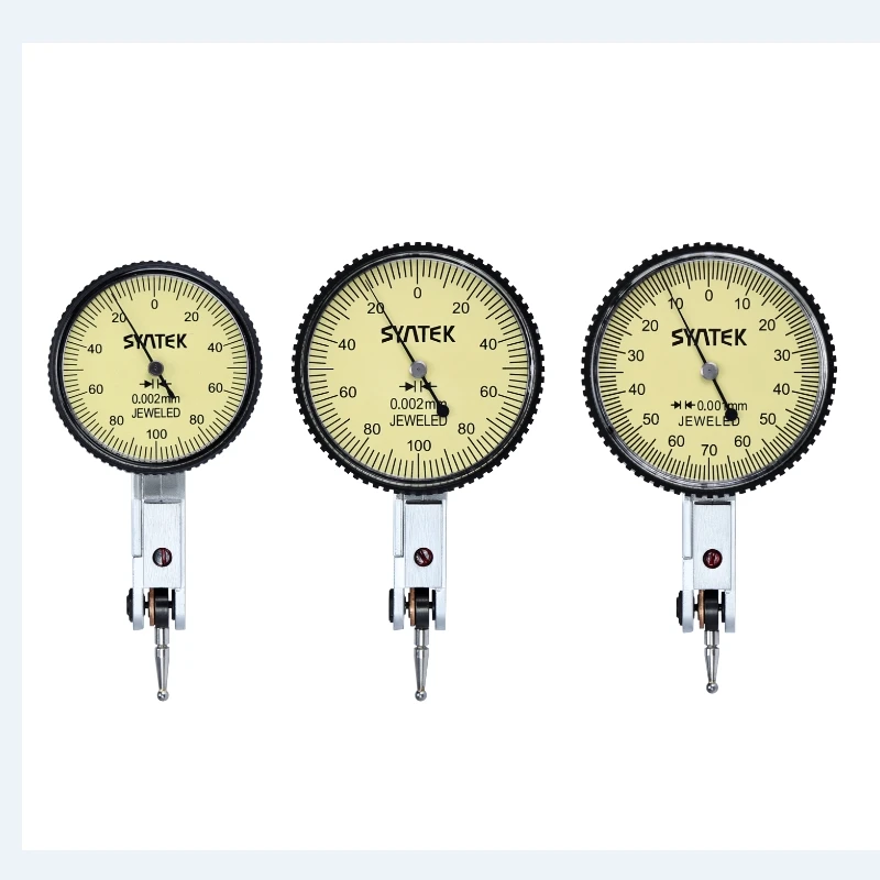 Syntek 0.002mm Analog Display Lever Indicator Shockproof Dial Test 0-0.2mm Dial Gauge Indicator Diameter 33.5mm Micrometer