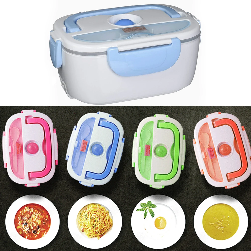 220V Portable Electric Heating Lunch Box Food Container Food Warmer Electric Mini Portable Rice Cooker In House  Dinnerware Sets