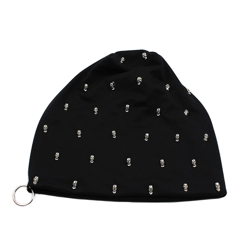 New Fashion uomo donna cappello Casual Unisex con berretti di marca Skull Hoop berretti invernali caldi cappelli Unisex con cofano Hip Hop per