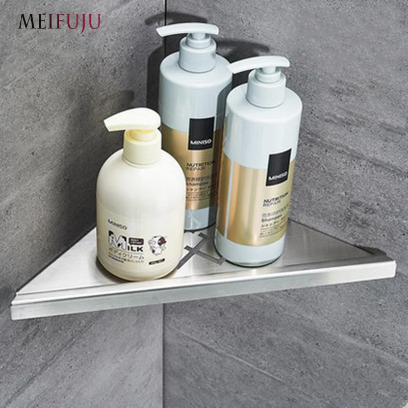 MEIFUJU Single Dual Triple Tier Bathroom Corner Shellf Shower 304 Stainless Steel Bathroom Shelves Wall Mounted Shampoo Shelf