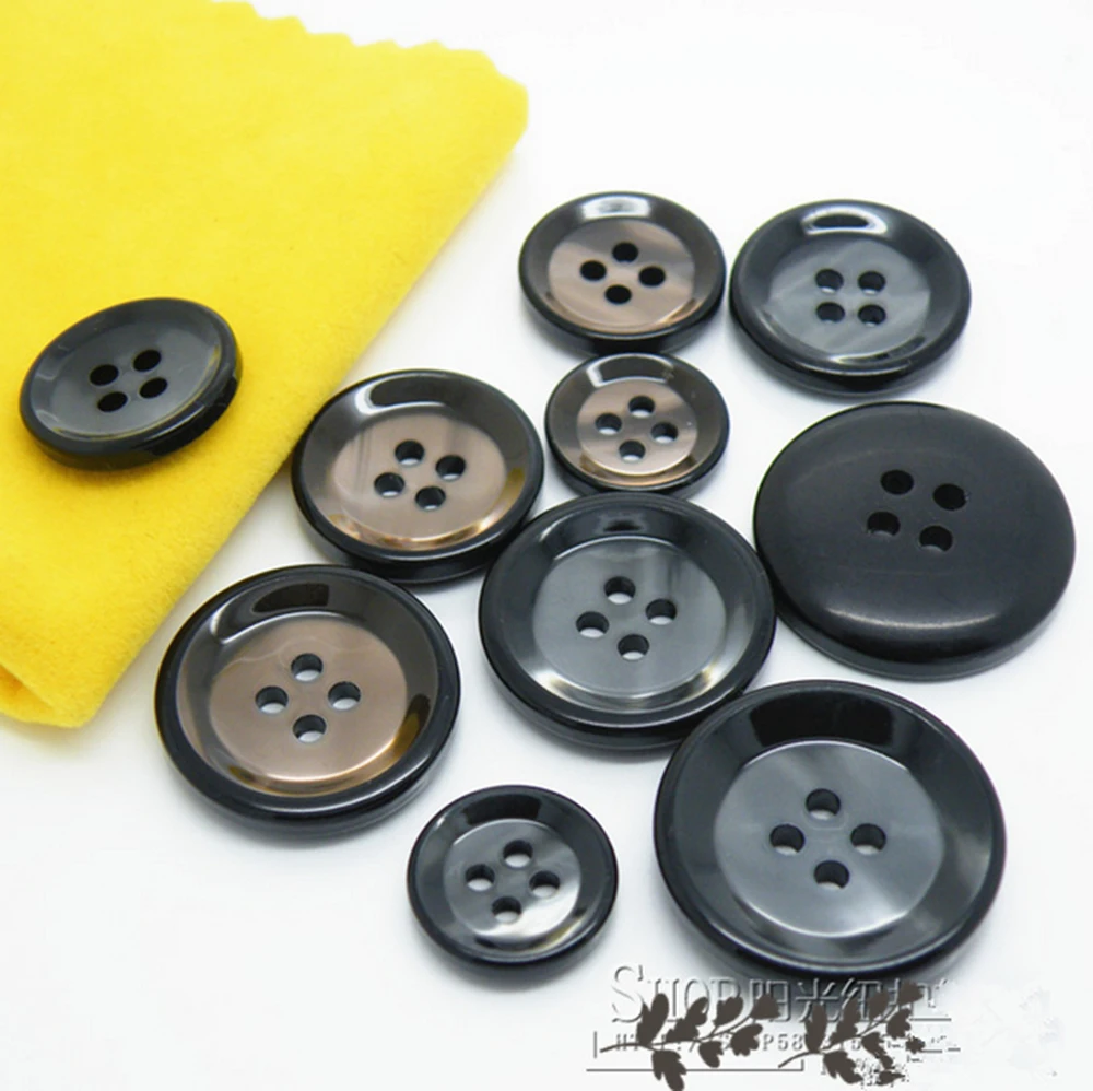 Four-hole Sewing Buttons, Black, Coffee Buttons, Suit Formal Wear, Coat, Windbreaker, Fashion Buckle, DIY Accessories