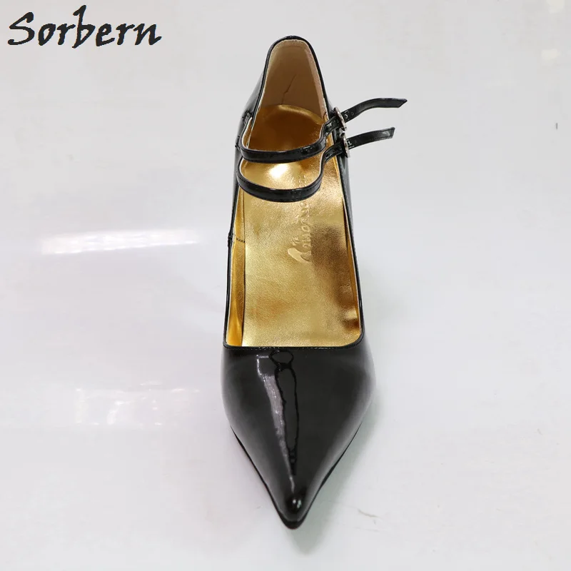 Sorbern Sexy Stilettos Pointed Toe 12Cm/14Cm Silver Metal High Heels Women Pumps 2018 Ladies Italian Shoes Custom Red Bottoms 52