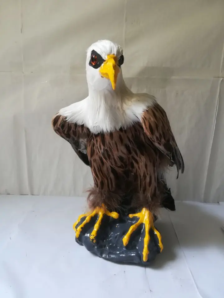 Simulation Adler Hartmodell Kunststoff & Federn Adler Vogel groß 30x20cm, Heimtextilien Spielzeug Geschenk s2143