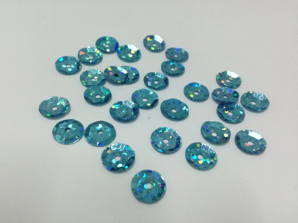 2000pcs  Laser Hologram 8mm CUP round loose sequins Paillettes sewing Wedding craft Jewelry diy decorative accessories