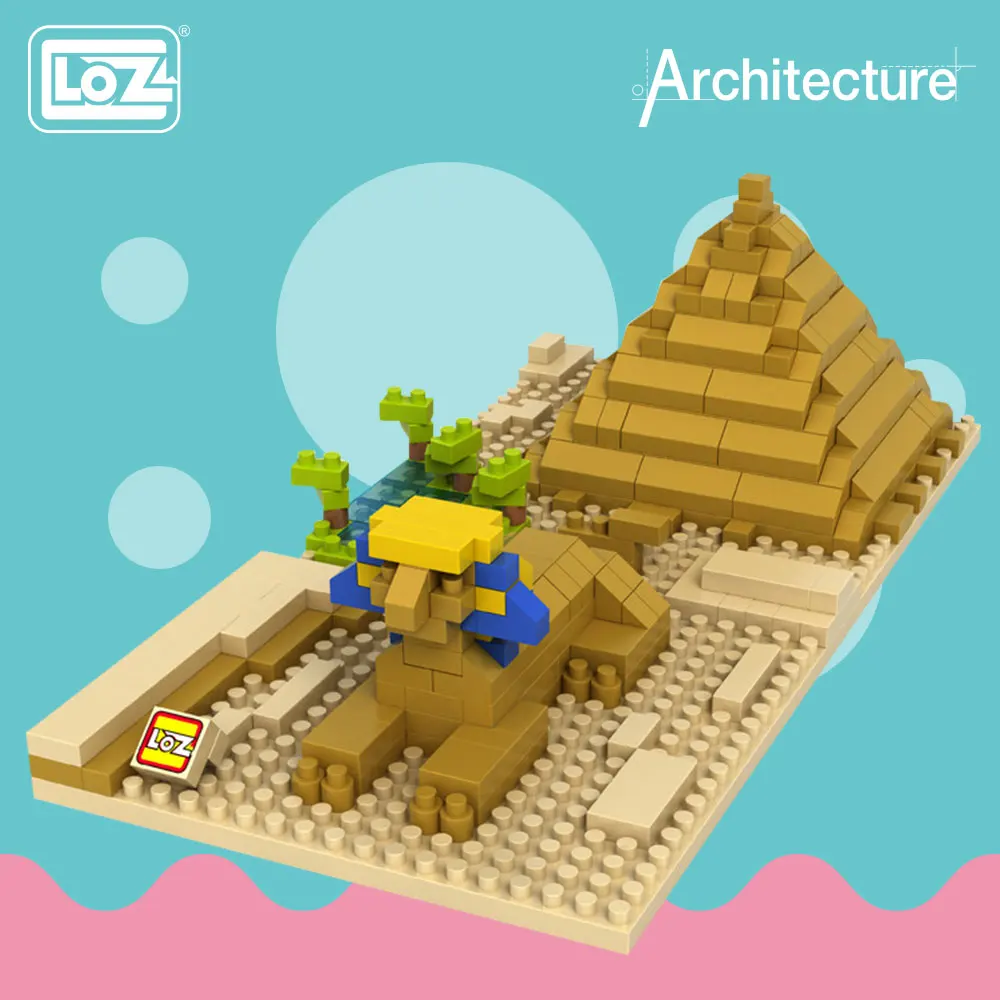 

LOZ Diamond Blocks Egyptian Pyramid Model Sphinx and Pyramid LOZ World Famous Architecture Series Toys Children Buildings 9376