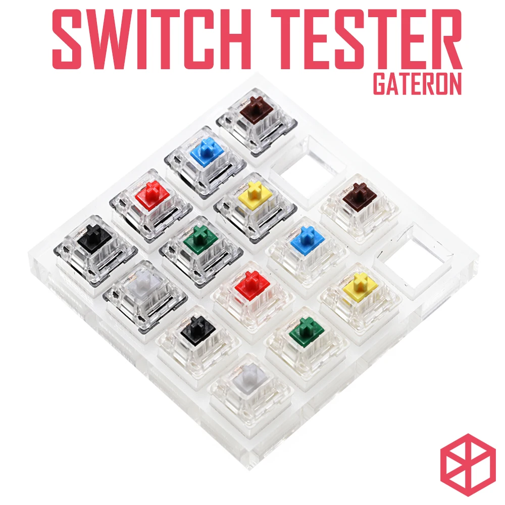 Gateron testador de interruptores de alumínio ou acrílico, interruptores azul preto azul vermelho verde amarelo branco rgb smd para teclado mecânico