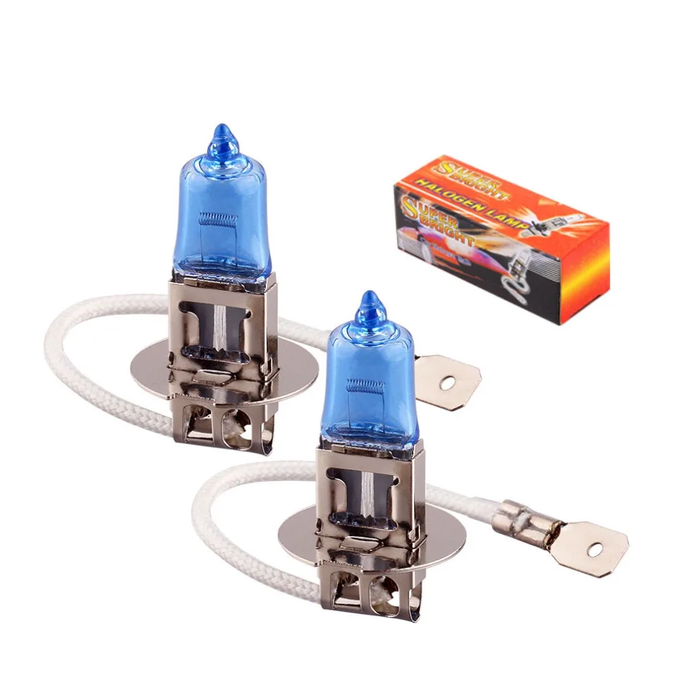 2pcs H3 Super Bright White Fog Auto Halogen Bulb 55W Car Head Lamp Light 12V Car Styling Car Light Source Parking