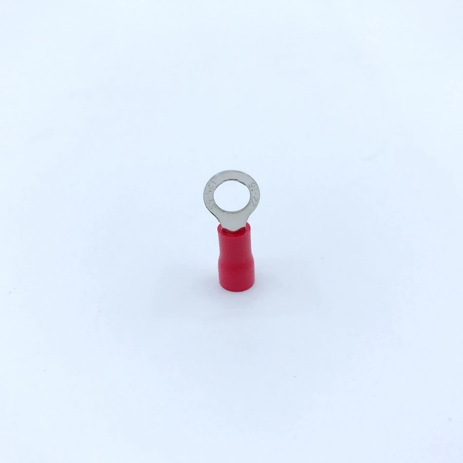 Ring Insulated Connector Terminal Block 100PCS RV1.25-3 Red Cable Wire Electrical Crimp Terminator A.W.G 22-16 Cap