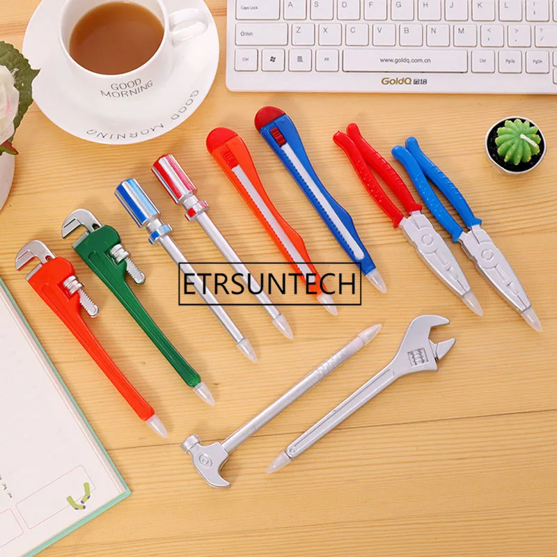 Creative Hardware Tools Ballpoint Pens Quality Pen Wrench Hammer Utility Knife Shape Writing Pen Party Favor Gift