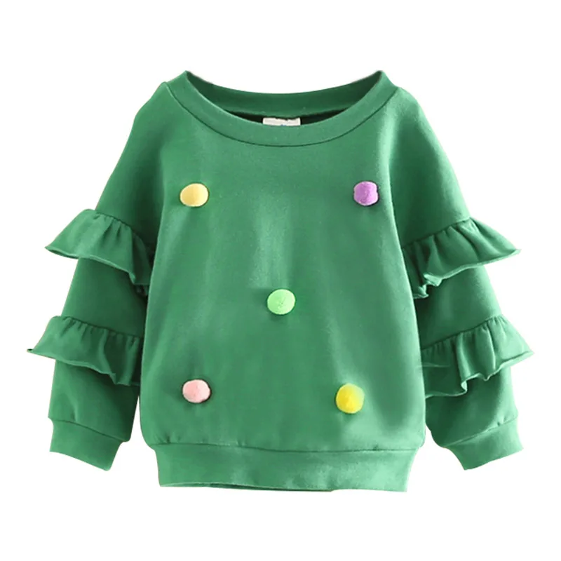 2024 Lente Herfst 2 3 4 5 6 8 10 Jaar Kinderverjaardagscadeau Flare Trompet Mouw Decoratie Jas Kids Baby Meisje Sweatshirt