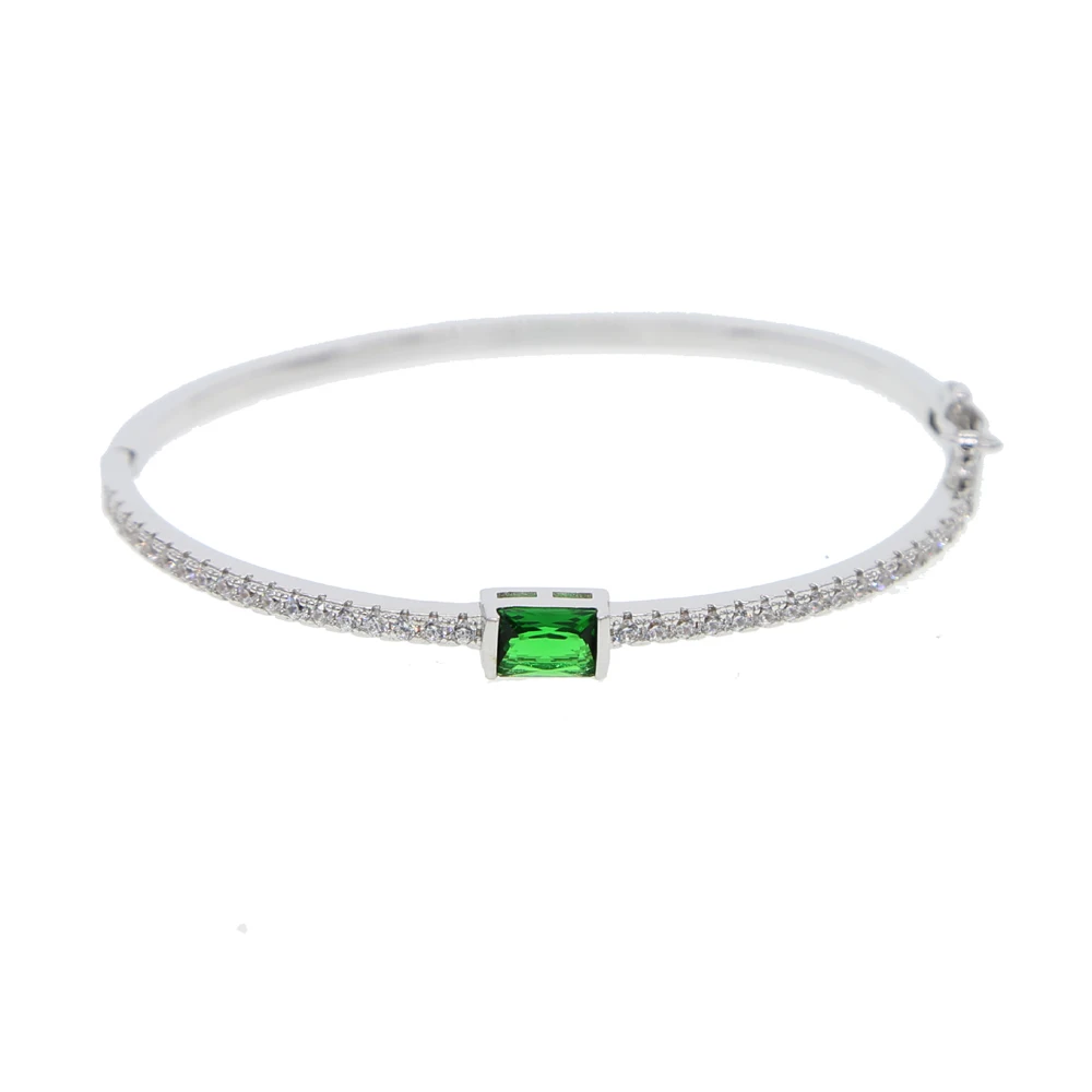 birthstone red green clear sparking bling cz band cuff bangle bracelet inner diamater 56-58mm fashion cubic zirconia bangles