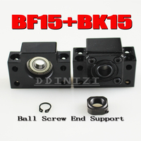 NEW SFU2005 ballscrew support 1pcs BK15 and 1pcs BF15 for screw 20mm 2005 SFU2004 SFU2010 ballscrew end support